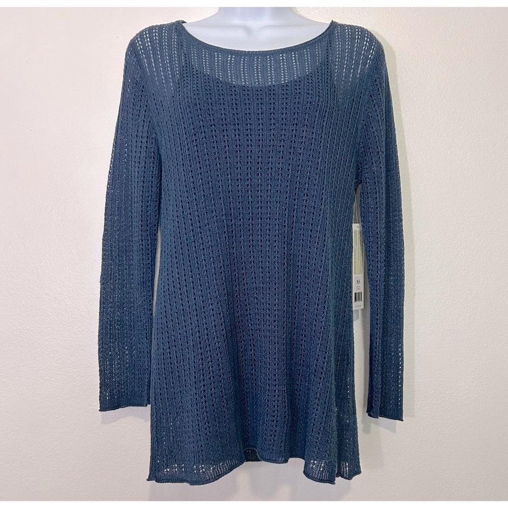 NWT Sigrid Olsen Ladies XSmall Indigo Blue Knit Top